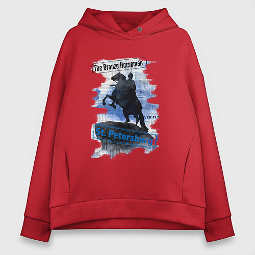 Женское худи оверсайз The Bronze Horseman / Красный – фото 1