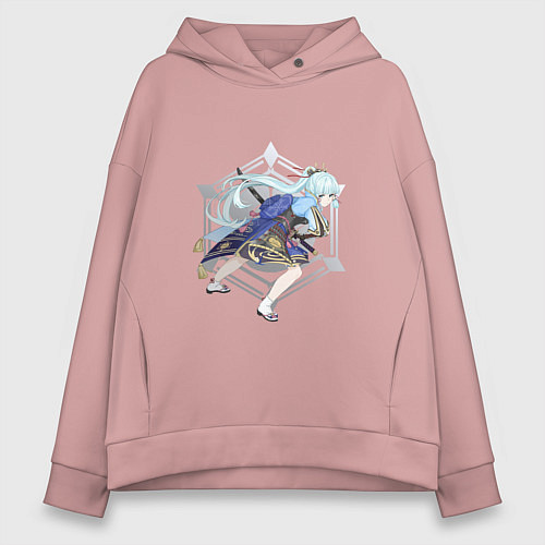 Женское худи оверсайз Аяка в деле / Пыльно-розовый – фото 1