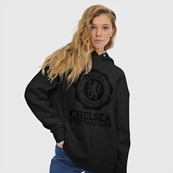 Толстовка оверсайз женская Chelsea FC: Emblem, цвет: черный — фото 2