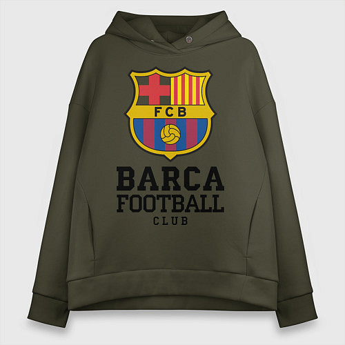 Женское худи оверсайз Barcelona Football Club / Хаки – фото 1