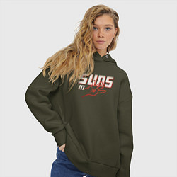 Толстовка оверсайз женская Suns In 4, цвет: хаки — фото 2
