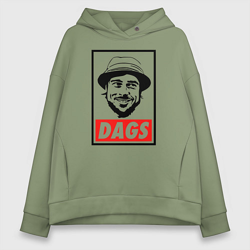 Женское худи оверсайз Snatch: Dags / Авокадо – фото 1