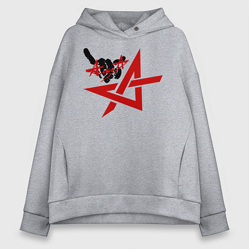 Женское худи оверсайз Алиса коза / Меланж – фото 1