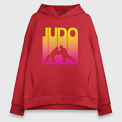 Толстовка оверсайз женская Judo Sport, цвет: красный