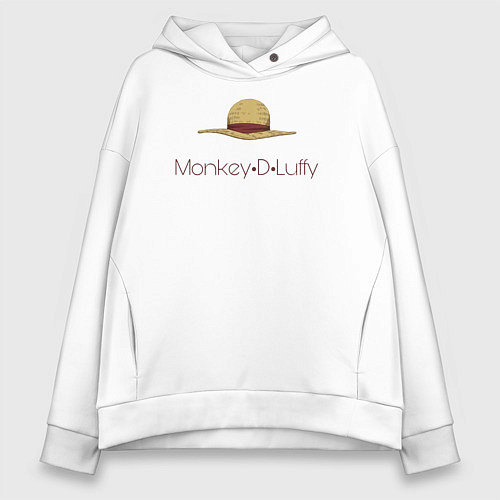 Женское худи оверсайз Monkey D Luffy One Piece / Белый – фото 1