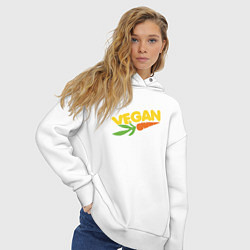 Толстовка оверсайз женская Vegan Life, цвет: белый — фото 2