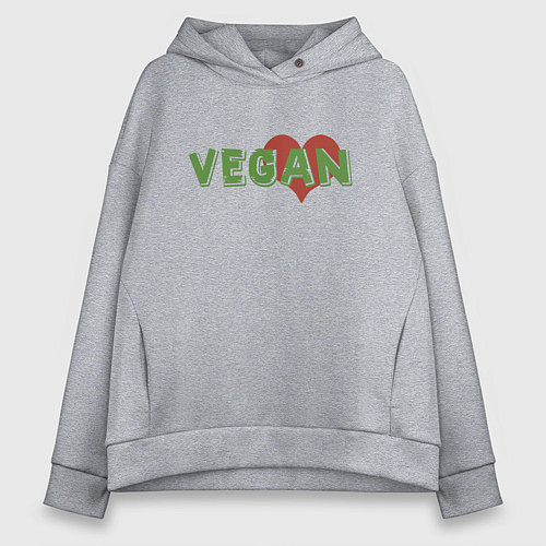 Женское худи оверсайз Vegan Love / Меланж – фото 1