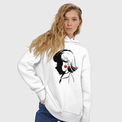 Толстовка оверсайз женская Amlie девочка Амели и черешня, цвет: белый — фото 2