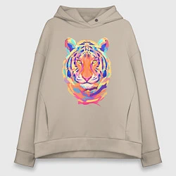 Толстовка оверсайз женская Color Tiger, цвет: миндальный