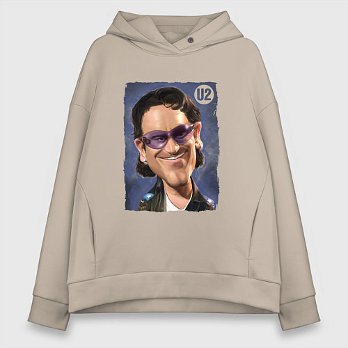 Женское худи оверсайз Боно Bono U2 ЮТУ Z / Миндальный – фото 1