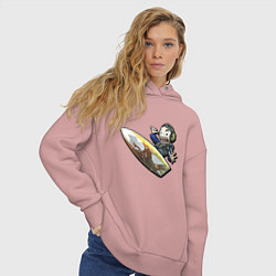 Толстовка оверсайз женская Dragon Lore Surf Ava, цвет: пыльно-розовый — фото 2