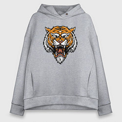 Толстовка оверсайз женская Ghost Tiger, цвет: меланж