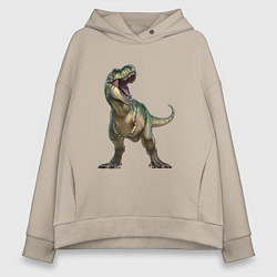 Толстовка оверсайз женская Тираннозавр, цвет: миндальный