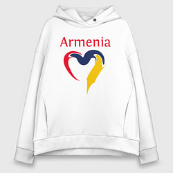 Толстовка оверсайз женская Armenia Heart, цвет: белый