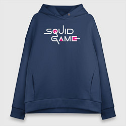 Толстовка оверсайз женская Squid Game: Logo, цвет: тёмно-синий