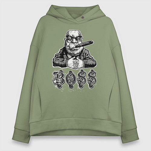 Женское худи оверсайз Мужчина босс / Авокадо – фото 1