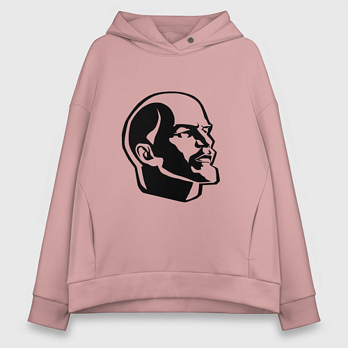 Женское худи оверсайз Ленин Владимир Ильич / Пыльно-розовый – фото 1