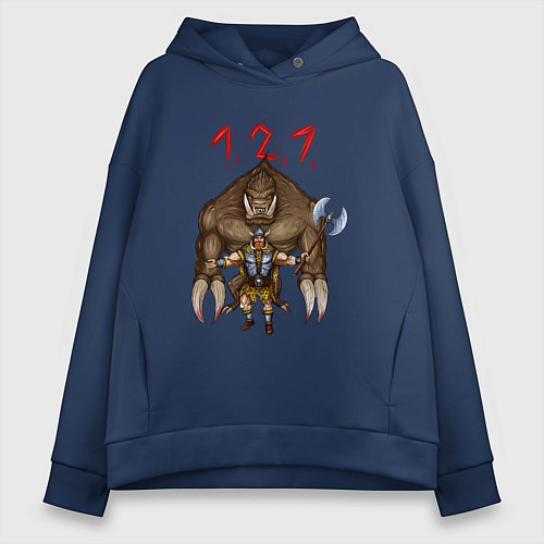 Женское худи оверсайз Разнос на 121 / Тёмно-синий – фото 1