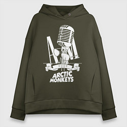 Толстовка оверсайз женская Arctic Monkeys, рок, цвет: хаки