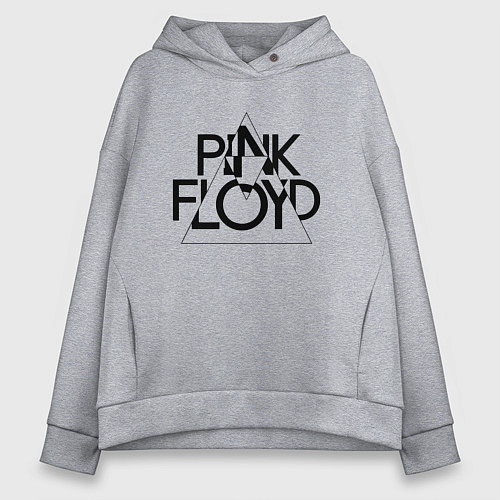 Женское худи оверсайз PINK FLOYD LOGO ПИНК ФЛОЙД / Меланж – фото 1