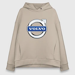 Толстовка оверсайз женская Volvo, логотип, цвет: миндальный