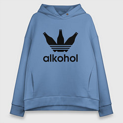 Толстовка оверсайз женская Alcohol в виде Adidas, цвет: мягкое небо
