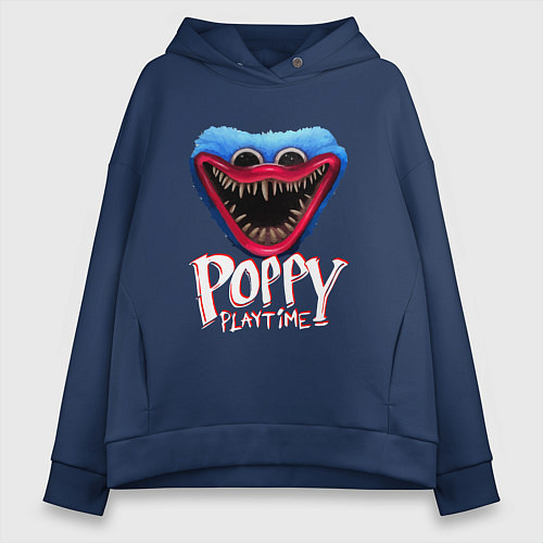 Женское худи оверсайз Poppy Playtime: Monster / Тёмно-синий – фото 1