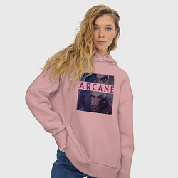 Толстовка оверсайз женская Джинкс Аркейн, цвет: пыльно-розовый — фото 2