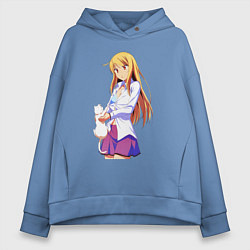 Толстовка оверсайз женская Кошечка из Сaкурaсо, цвет: мягкое небо