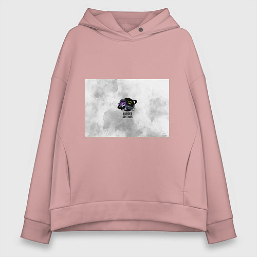 Женское худи оверсайз Murder Drones Дроны Убийцы / Пыльно-розовый – фото 1