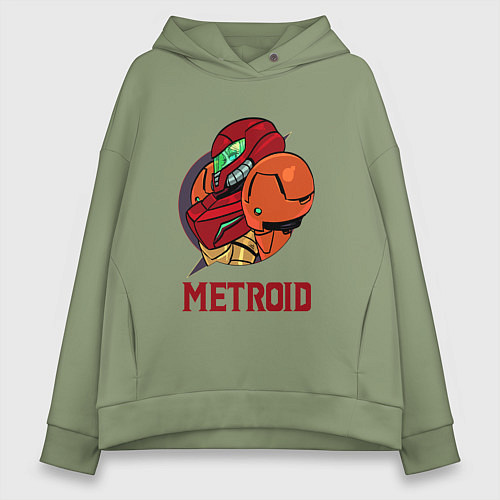Женское худи оверсайз Самус Метроид / Авокадо – фото 1