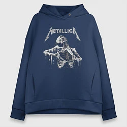 Толстовка оверсайз женская Metallica - thrash metal!, цвет: тёмно-синий