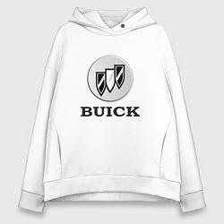 Толстовка оверсайз женская Gray gradient Logo Buick, цвет: белый