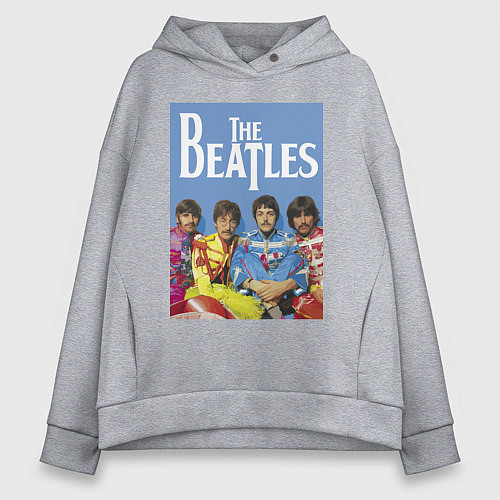 Женское худи оверсайз The Beatles - world legend! / Меланж – фото 1