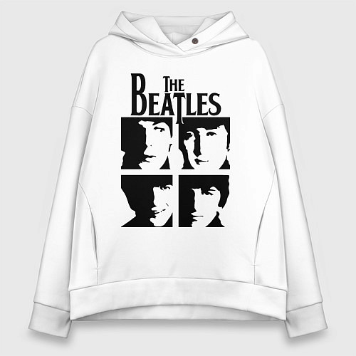 Женское худи оверсайз The Beatles - legendary group! / Белый – фото 1