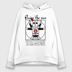 Толстовка оверсайз женская Dark Souls - Praise the Sun!, цвет: белый