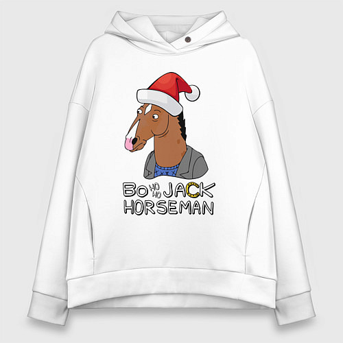 Женское худи оверсайз Bo Ho Ho Jack Horseman / Белый – фото 1