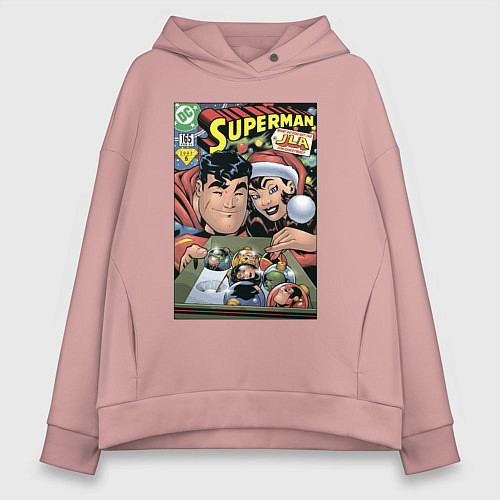 Женское худи оверсайз Супермен и Лоис обложка Superman 165 / Пыльно-розовый – фото 1