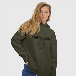 Толстовка оверсайз женская Watch Dogs, цвет: хаки — фото 2