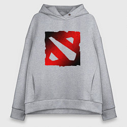 Женское худи оверсайз ЧЁРНО КРАСНОЕ ЛОГО ДОТА 2 DOTA 2 LOGO