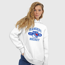 Толстовка оверсайз женская Нью Йорк Рейнджерс, New York Rangers, цвет: белый — фото 2