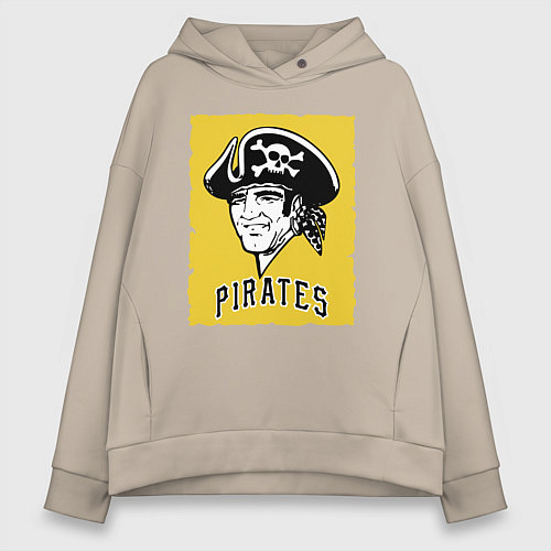 Женское худи оверсайз Pittsburgh Pirates baseball / Миндальный – фото 1