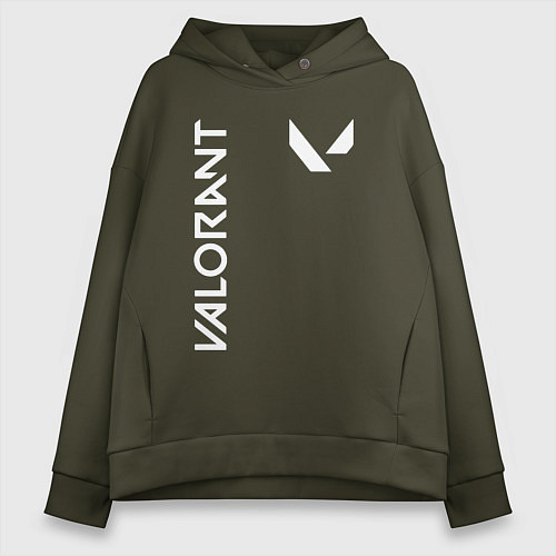 Женское худи оверсайз Valorant - Logo / Хаки – фото 1