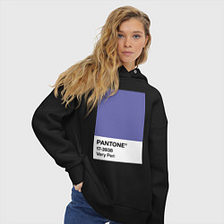 Толстовка оверсайз женская Цвет Pantone 2022 года - Very Peri, цвет: черный — фото 2