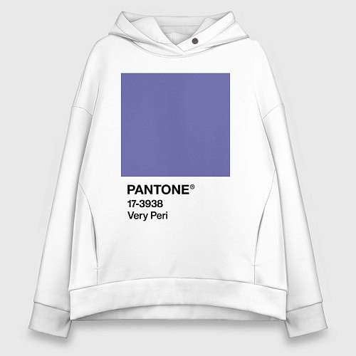 Женское худи оверсайз Цвет Pantone 2022 года - Very Peri / Белый – фото 1