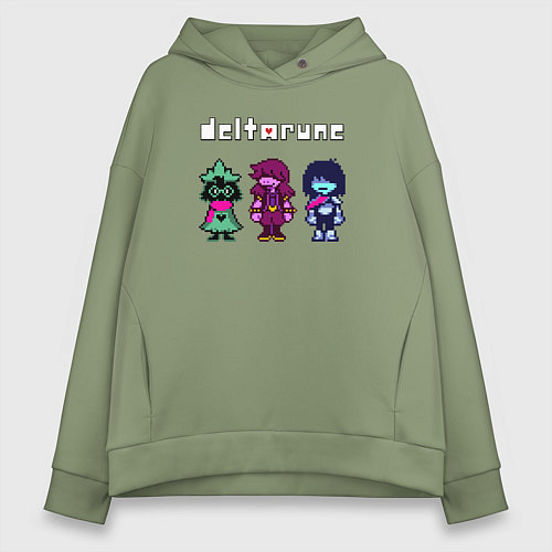 Женское худи оверсайз Deltarune лого персонажи / Авокадо – фото 1