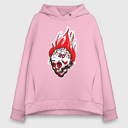 Женское худи оверсайз Критический бросок outline / Светло-розовый – фото 1