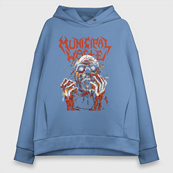 Толстовка оверсайз женская Municipal Waste - crazy face, цвет: мягкое небо