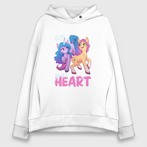 Женское худи оверсайз My Little Pony Follow your heart / Белый – фото 1