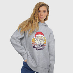 Толстовка оверсайз женская Лого Дед Мороза, цвет: меланж — фото 2